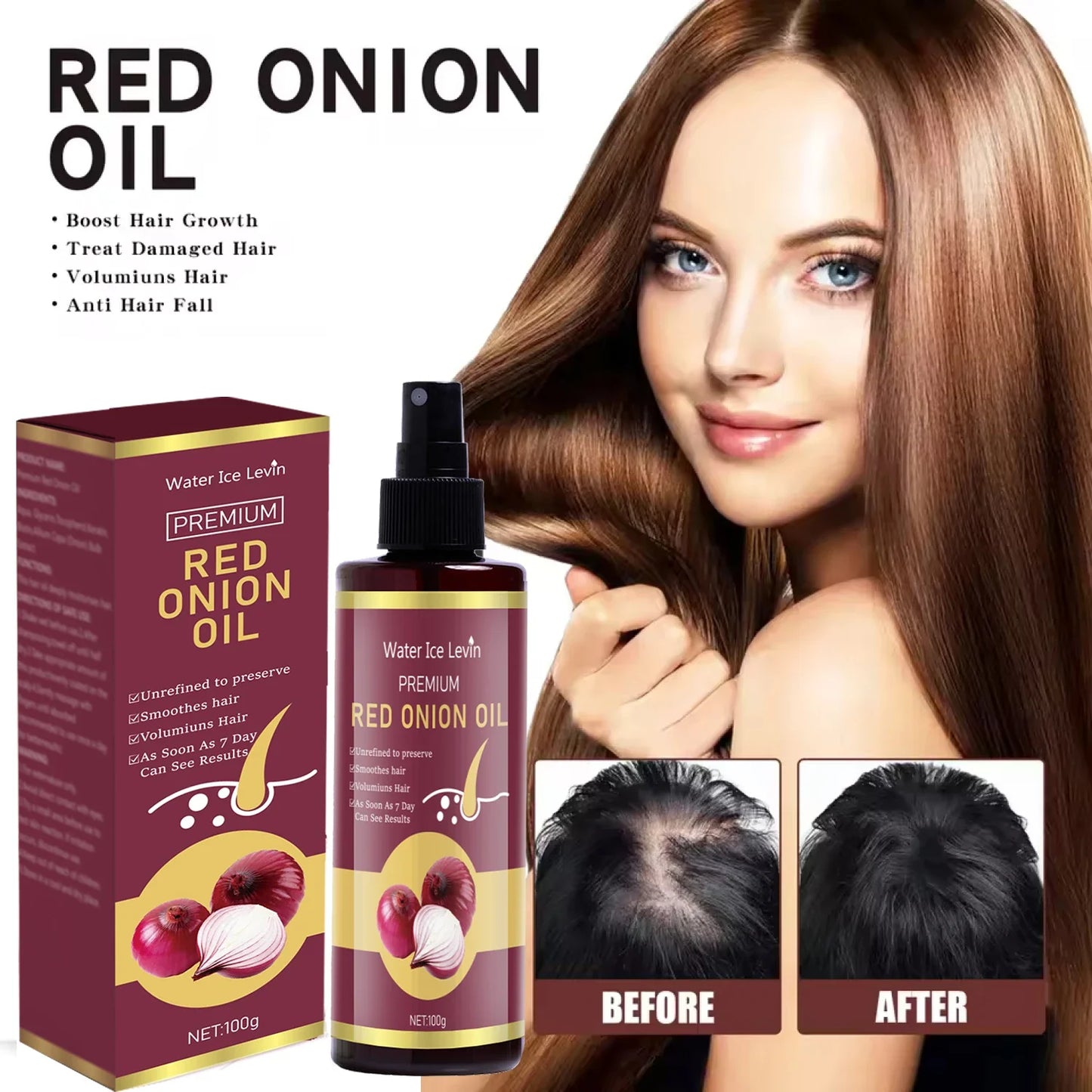 Red Onion Hair Oil – Moisturizing & Smoothing Essence 100g