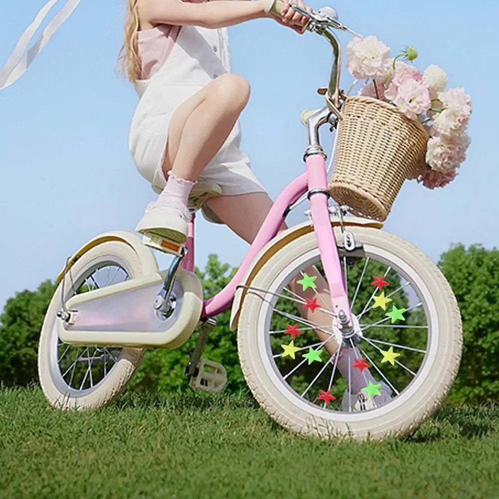 36-Pack Colorful Bike Spoke Beads for Kids – Stars & Hearts