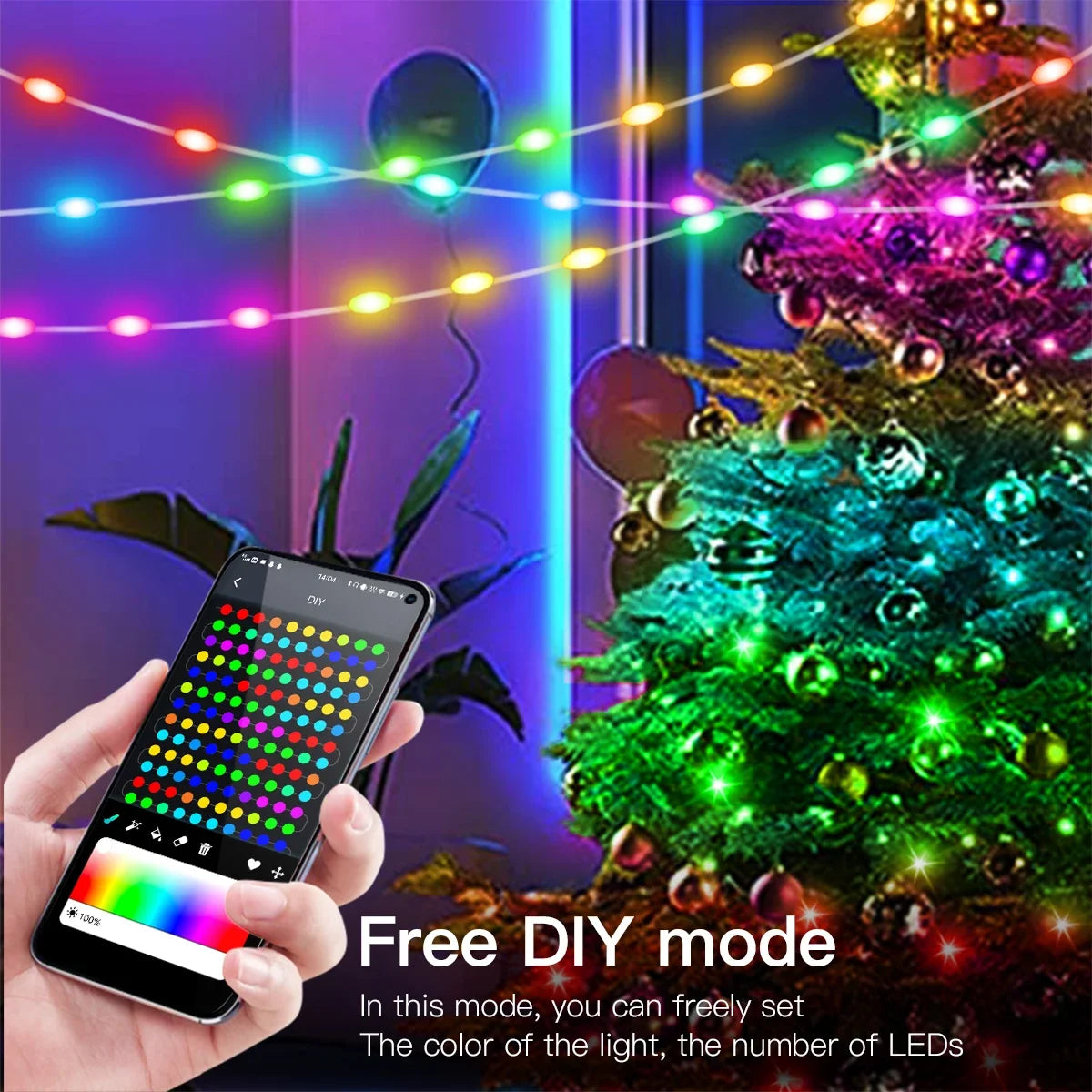 RGB Bluetooth LED Fairy String Lights – USB Dream Color RGBIC