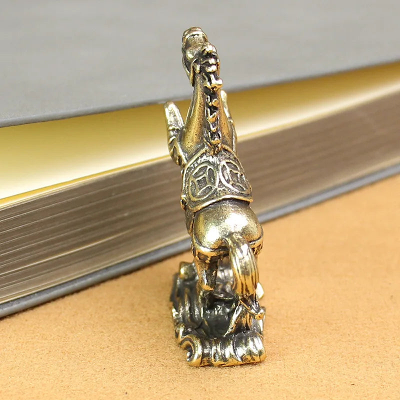 2026 Year of Horse Brass Feng Shui Horse Figurines Miniature Bless Your Career with Success Home Office Desktop Decoration Gift Peaceful Pleasures Health and Wellness