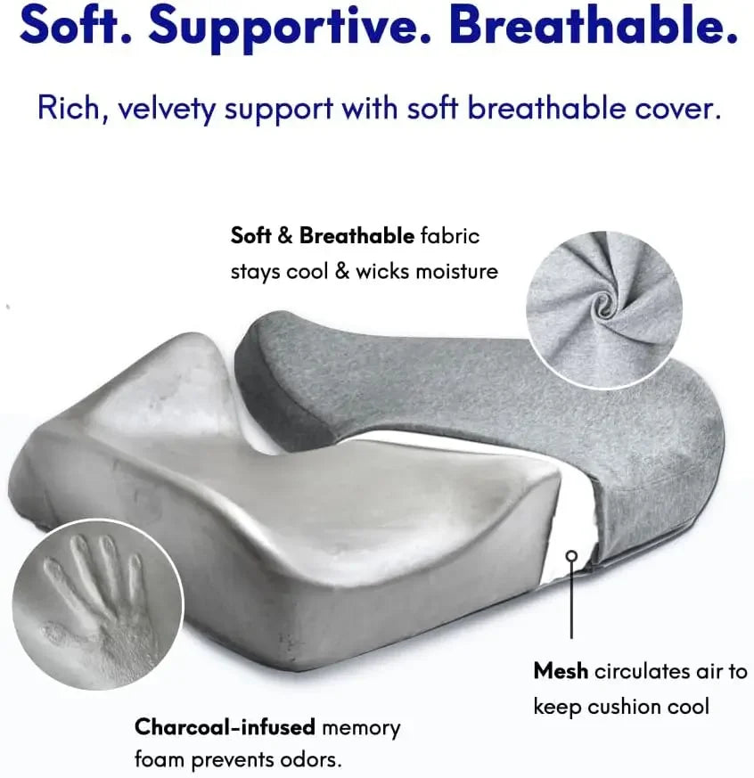 Ergonomic Memory Foam Seat Cushion – Hip, Tailbone & Sciatica Relief Peaceful Pleasures Health and Wellness