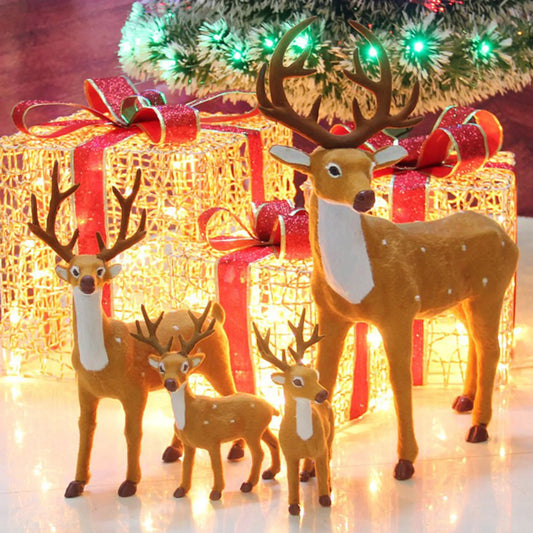 Christmas Deer Decoration Mini Reindeer Statue for Window Display Tabletop Counter Holiday Ornament Xmas Decor Peaceful Pleasures Health and Wellness