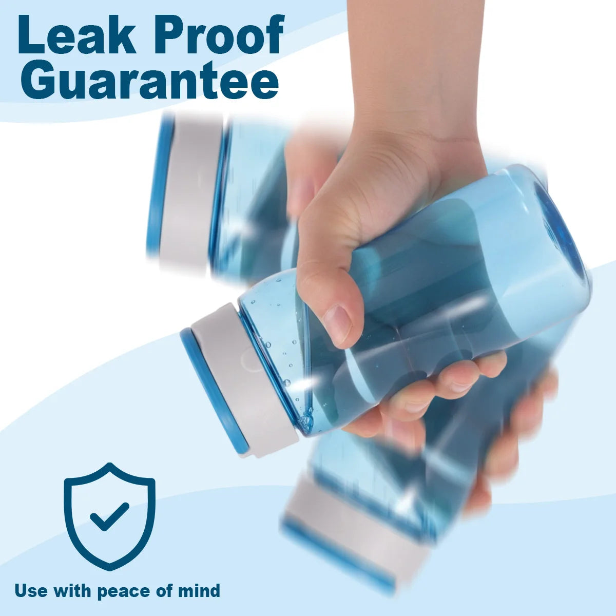 Plastic Reusable Sports Bottles with Handle, Leakproof Drink for Summer, School, Office, Gym, Fitness, Outdoor, Gifts Peaceful Pleasures Health and Wellness