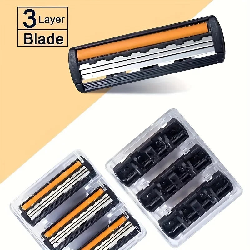Men's 3-Blade Stainless Steel Manual Razor | Travel & Home