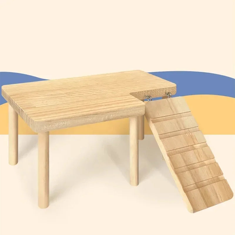 Hamster Wooden Ladder Climbing Toy | Small Pet Cage Accessory
