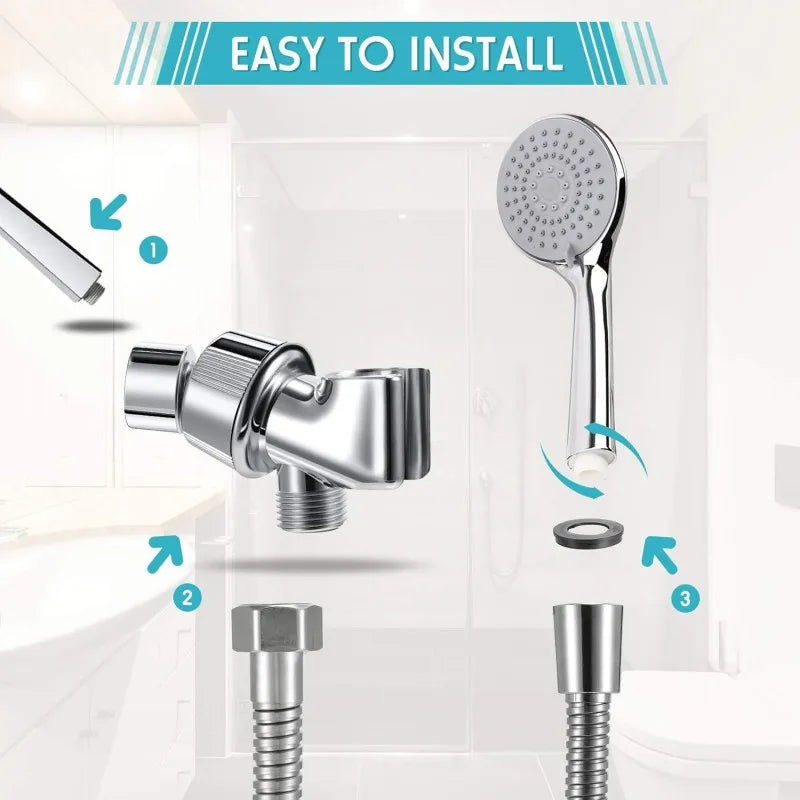 G1/2" Three-Way Shower Diverter Swivel Ball Bracket Mount
