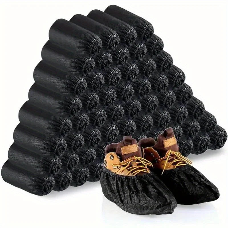 100-Pack Disposable Non-Slip Shoe Covers | Non-Woven Booties