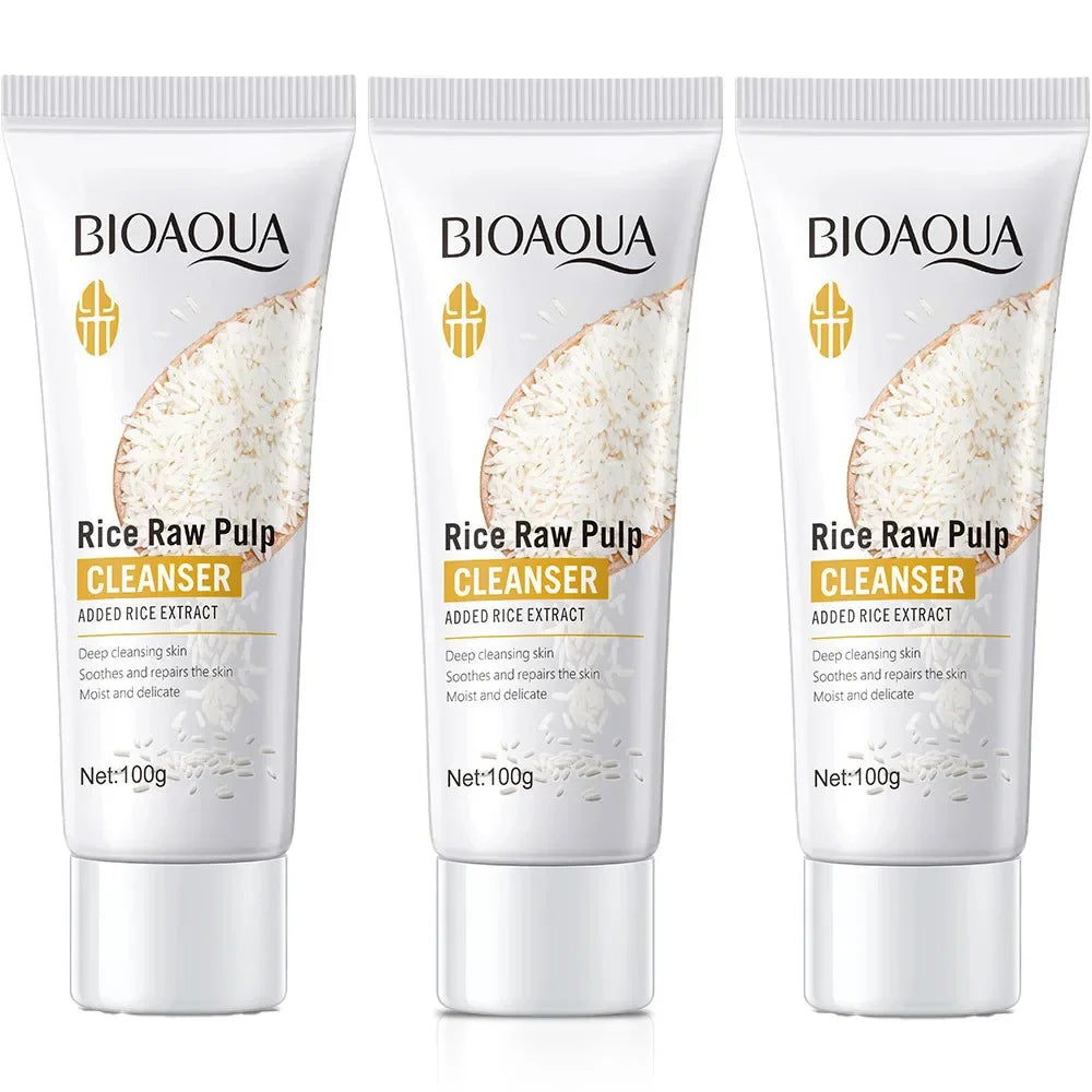 BIOAQUA Rice Facial Cleanser – Brightening Moisturizing Foam Wash