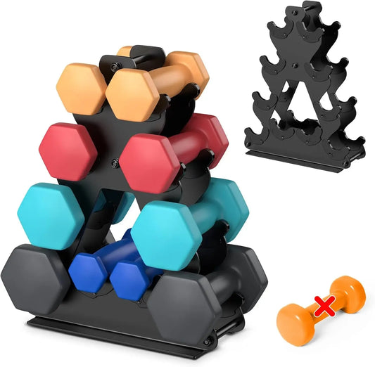 Space-Saving Dumbbell Rack Stand for Home Gym, Durable Metal Storage for 3-15 LB Weights, Easy Assembly Peaceful Pleasures Health and Wellness United States