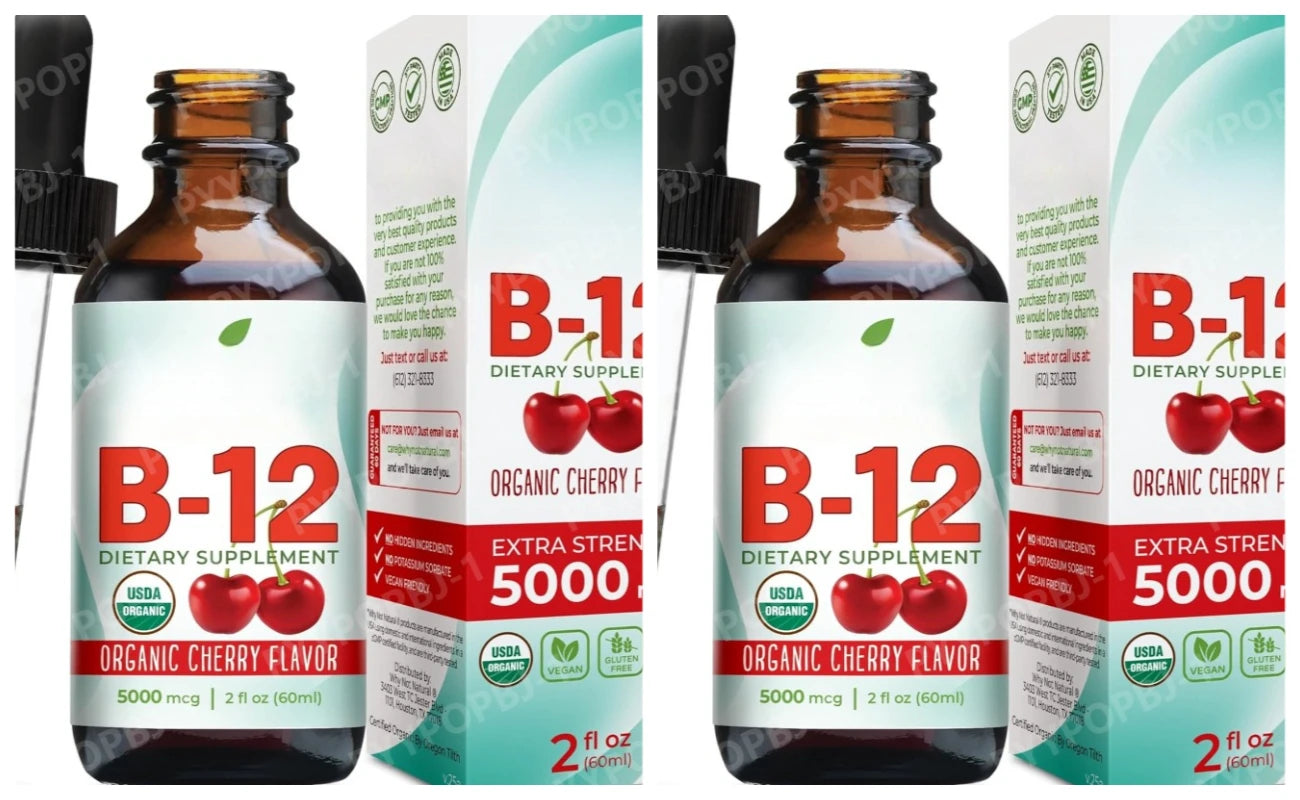 Vitamin B12 5000mcg Sublingual Drops – Cherry, Vegan 60ml
