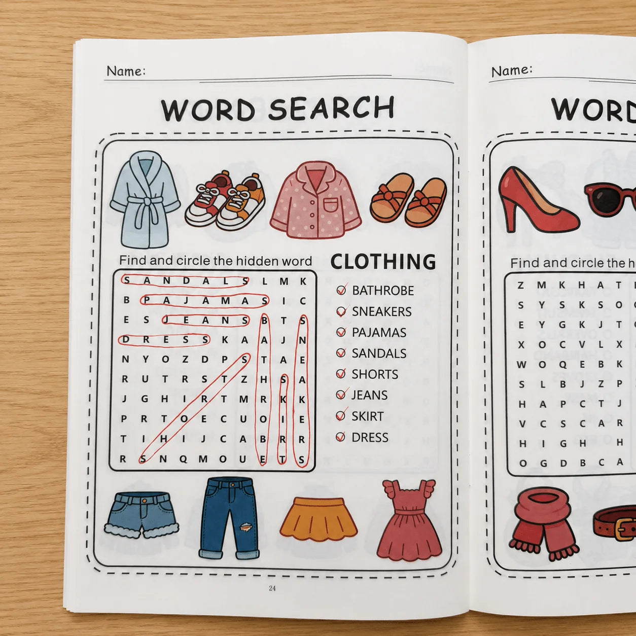 Preschool Word Search Coloring Book 32 Pages 256 Words Puzzles Kids