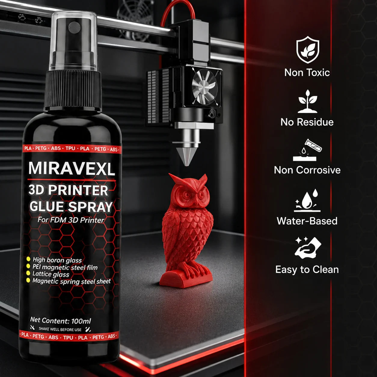3D Printer Glue Spray & Scraper Set – FDM/SLA Bed Adhesion