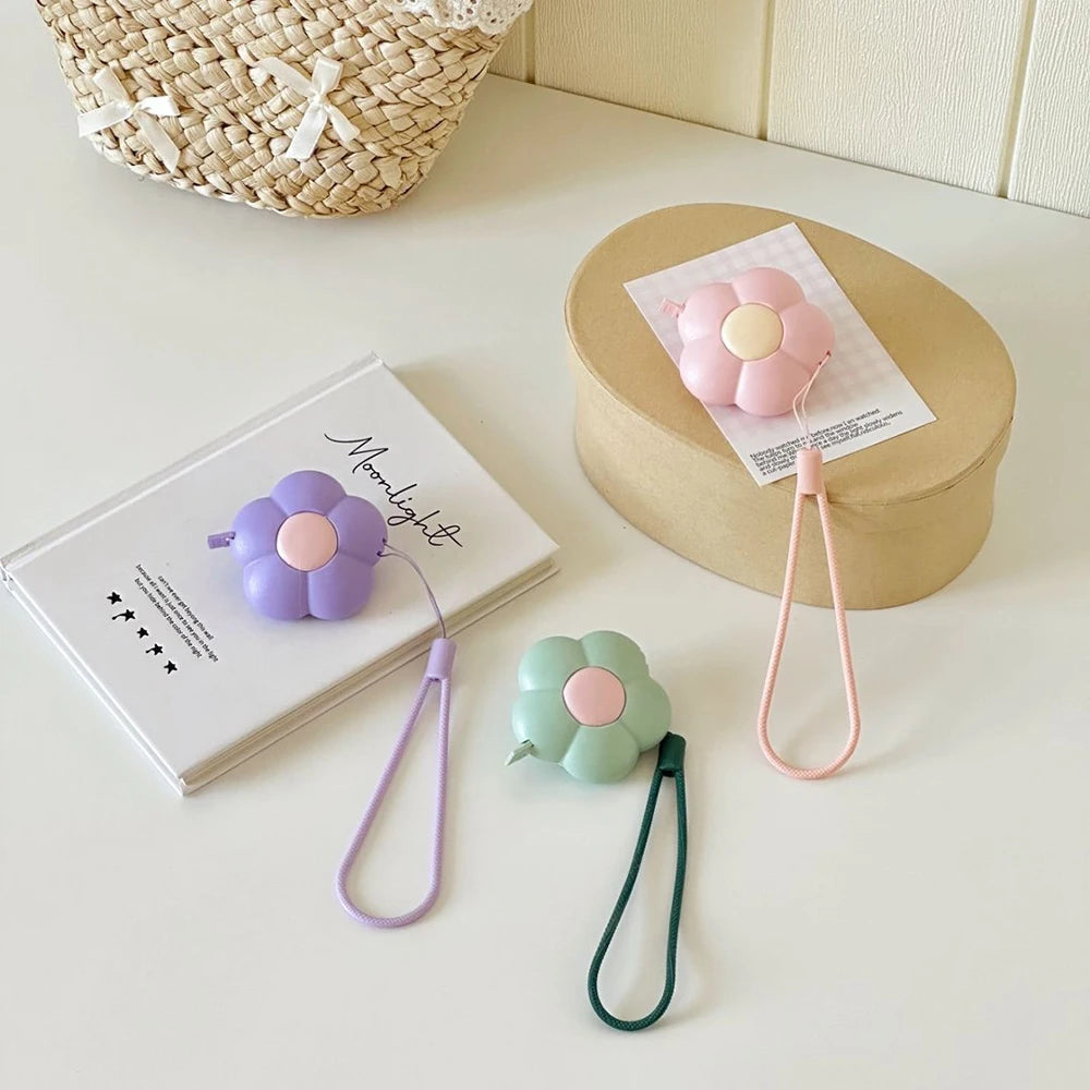 Petal Shaped Mini Tape Measure Portable Automatic Retractable Soft