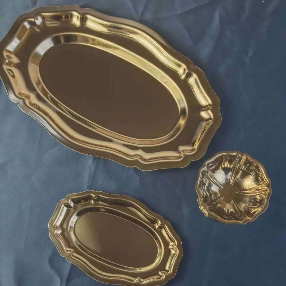 Mirror Finish Stainless Steel Cake & Dessert Serving Tray
