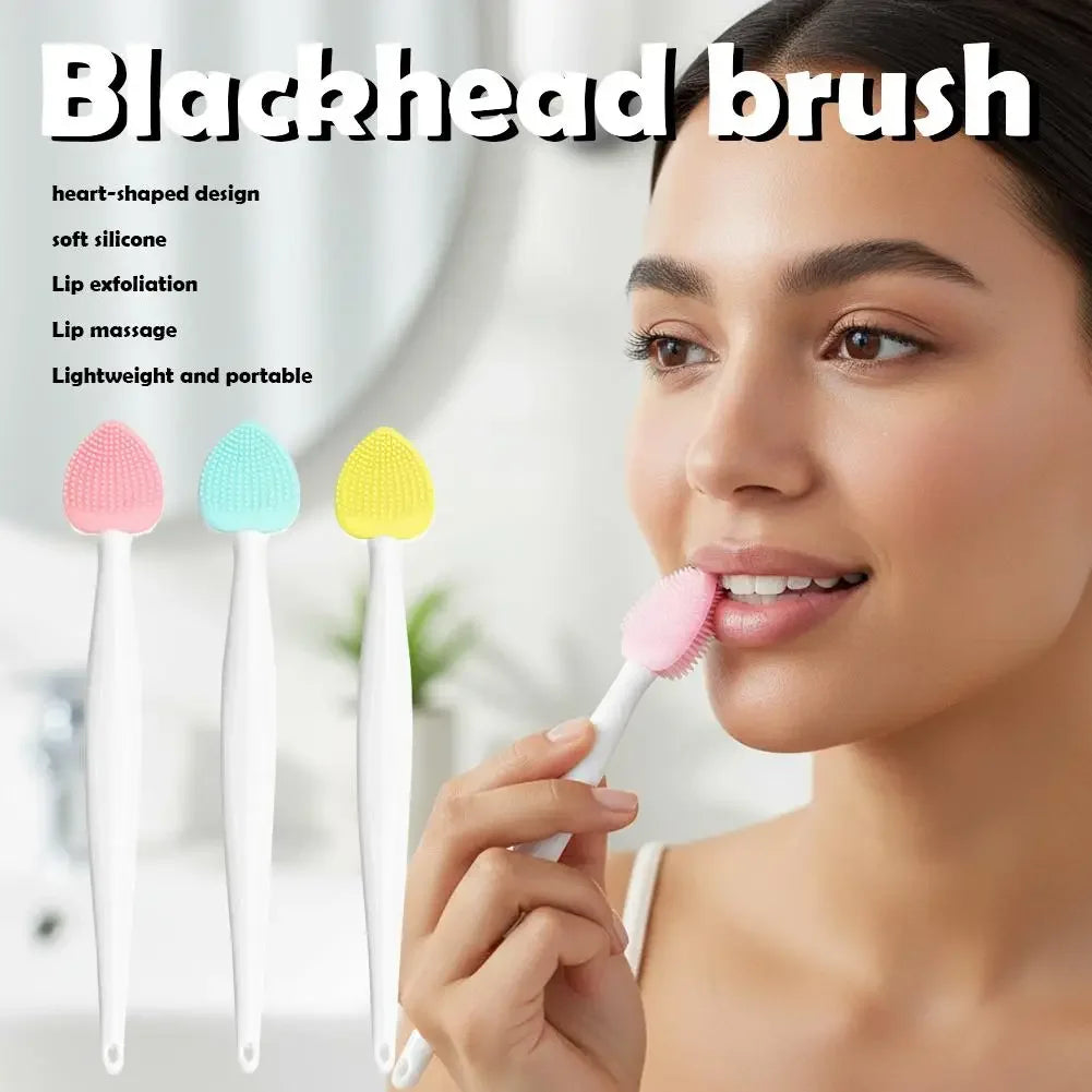 Silicone Pore Cleansing Brush For Face, Scrub Lip Exfoliator Brush Double-Sided Facial Exfoliating Tool for Blackhead Removal Peaceful Pleasures Health and Wellness