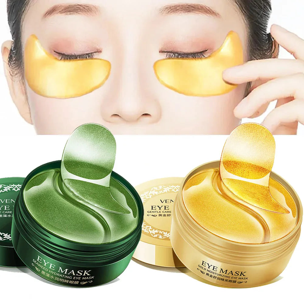 BIOAOUA 24K Gold Collagen Eye Masks 120pc – Dark Circles & Anti-Aging