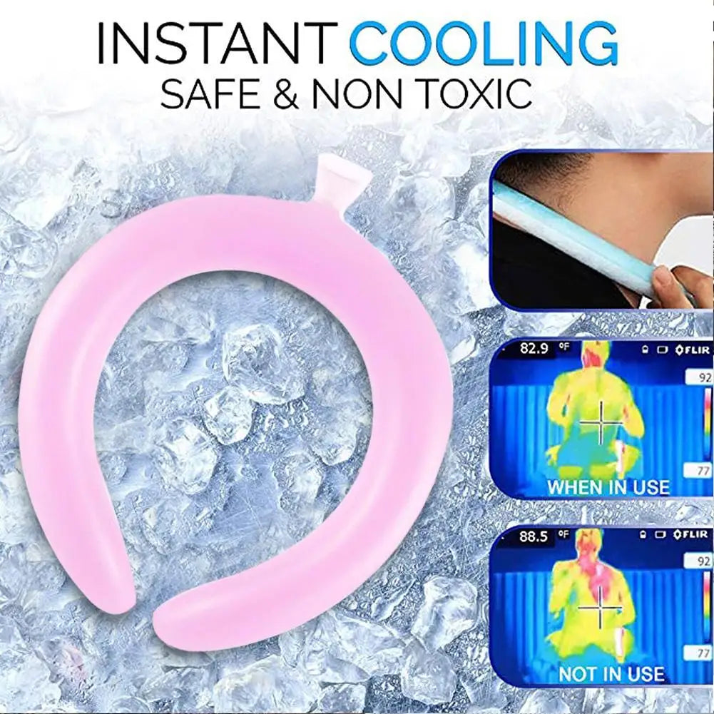 PCM Ice Neck Ring Summer Cooling Neckband Heatstroke Prevention Reusable 28℃ Natural Freeze No Condensation Long Lasting Cool Peaceful Pleasures Health and Wellness