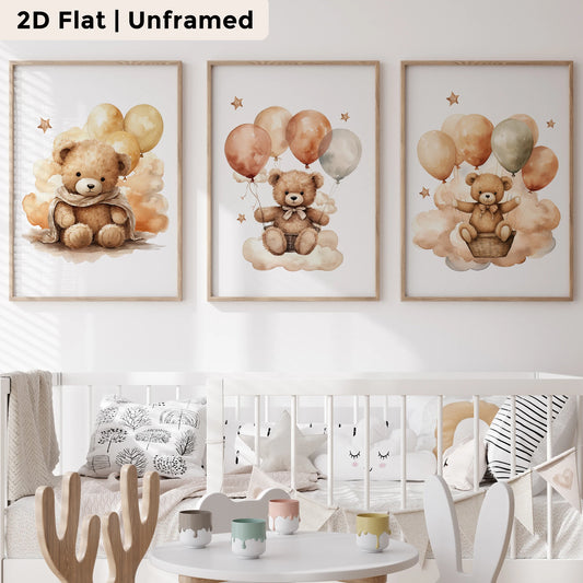 3-Piece Yellow Balloon Canvas Wall Art | Kids Room Decor Print Canvas Wall Art Set Peaceful Pleasures Health and Wellness CH120-3pcs 30x40cm Unframed