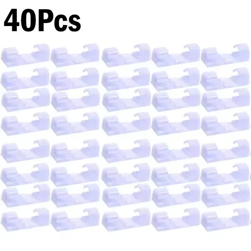 Transparent Self-Adhesive Cable Organizer Clips – 5 to 60pcs