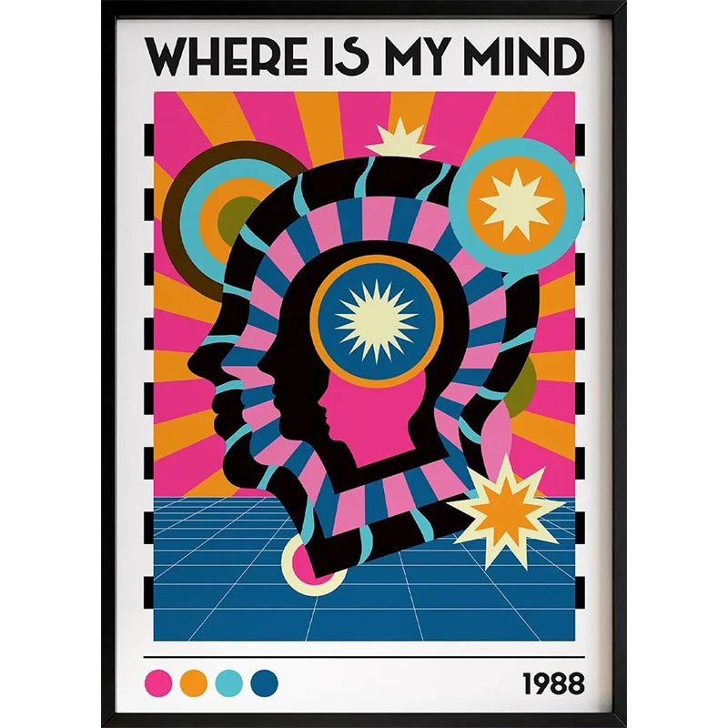 Dopamine Aesthetic Retro Abstract Canvas Wall Art Poster