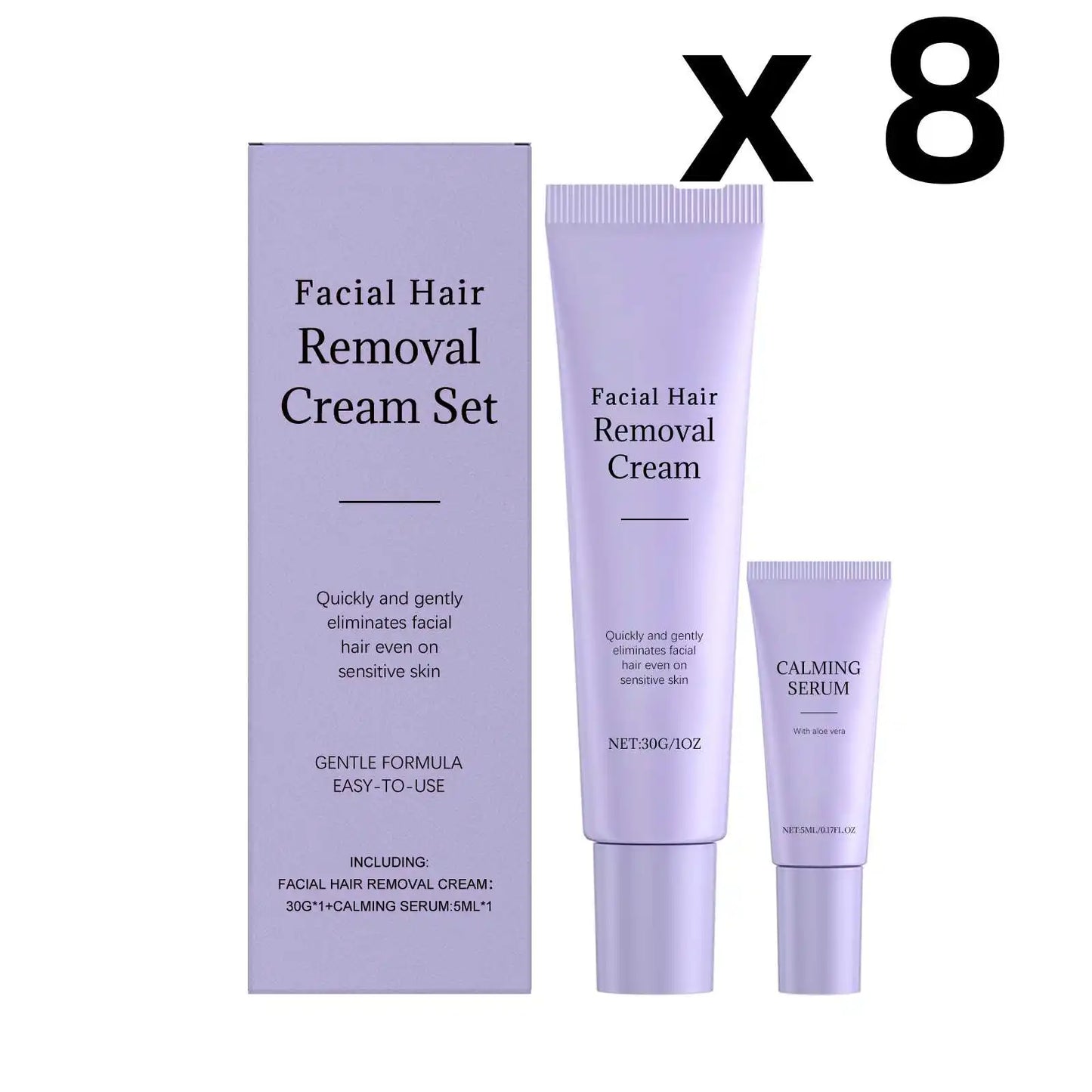 Women's Hair Removal Cream Set with Calming Face Essence