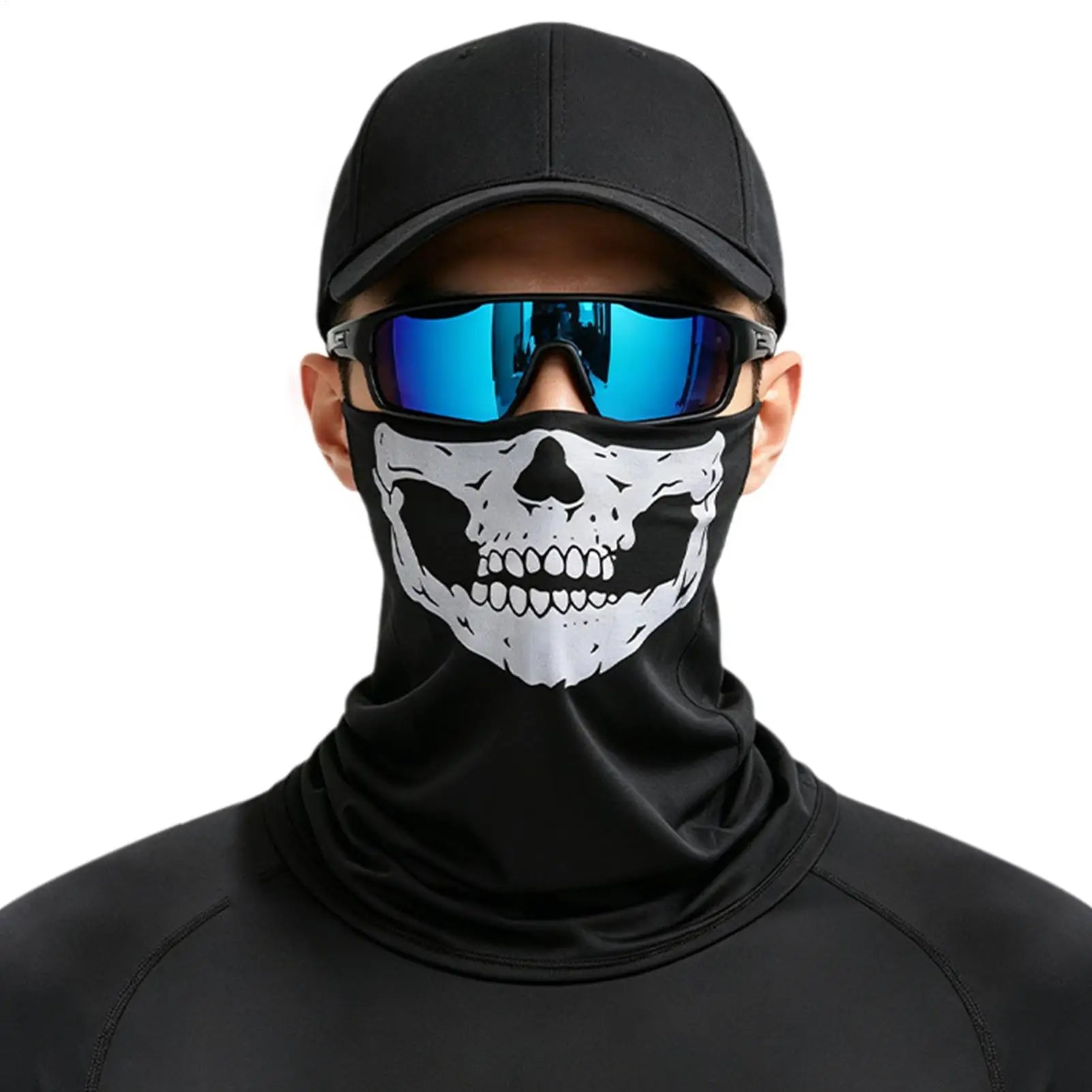 Skull Neck Gaiter Breathable Outdoor Face Bandana For Men Women, Cycling Biking Running Hiking Camping Daily Commute Peaceful Pleasures Health and Wellness
