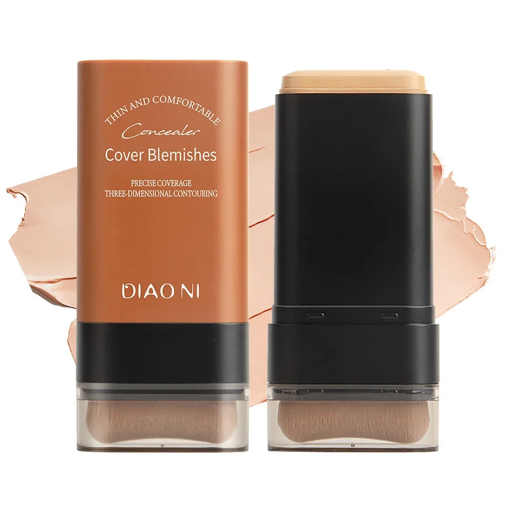 Tioni Dual-Head Foundation Stick with Brush – Long-Lasting