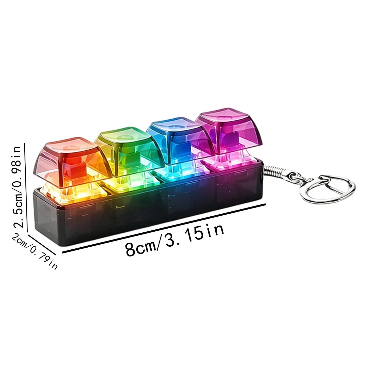 LED Crystal Clicker Keyboard Fidget Keychain Toy – Kids & Adults