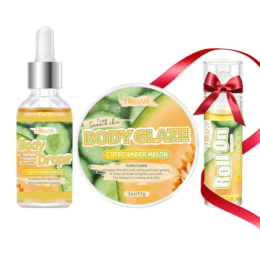 Cutecumber Melon Body Oil & Glaze Set + Rollerball Applicator Body Oil Set Oasis Select cutecumber melon SET