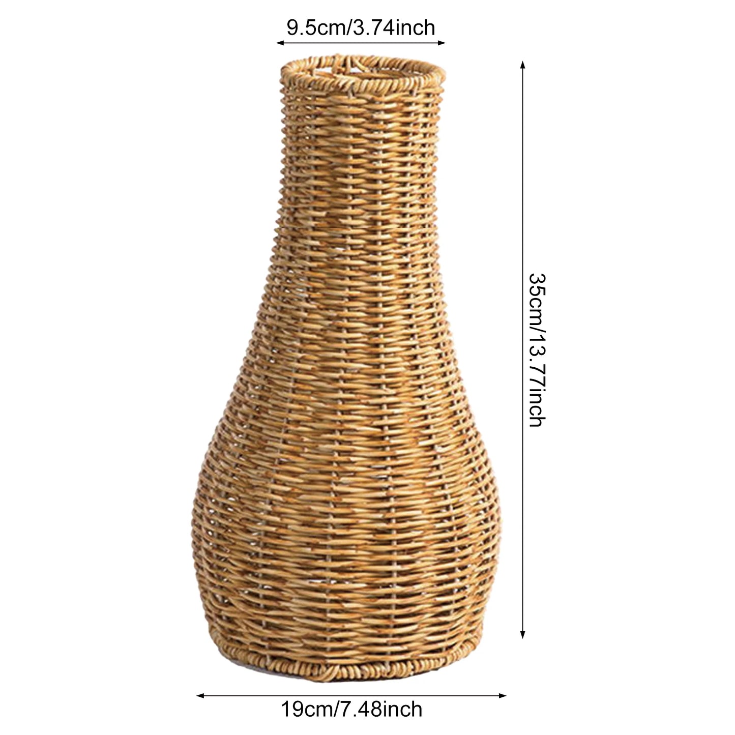Imitation Rattan Weaving Vase Natural Looking Decorative Vase for Living Room & Wedding Arrangements Peaceful Pleasures Health and Wellness