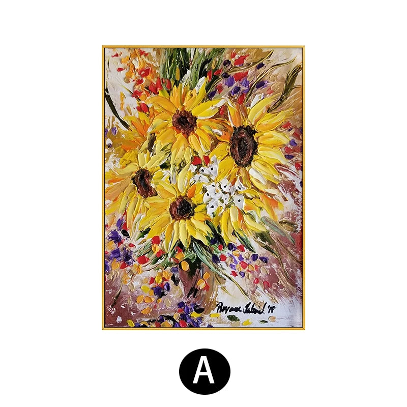 Hand Painted Acrylic Sunflower Canvas Art, Living Room, Bedroom, Corridor, Wall Decor, Modern Decoration, 50x70cm, 120x180cm Peaceful Pleasures Health and Wellness