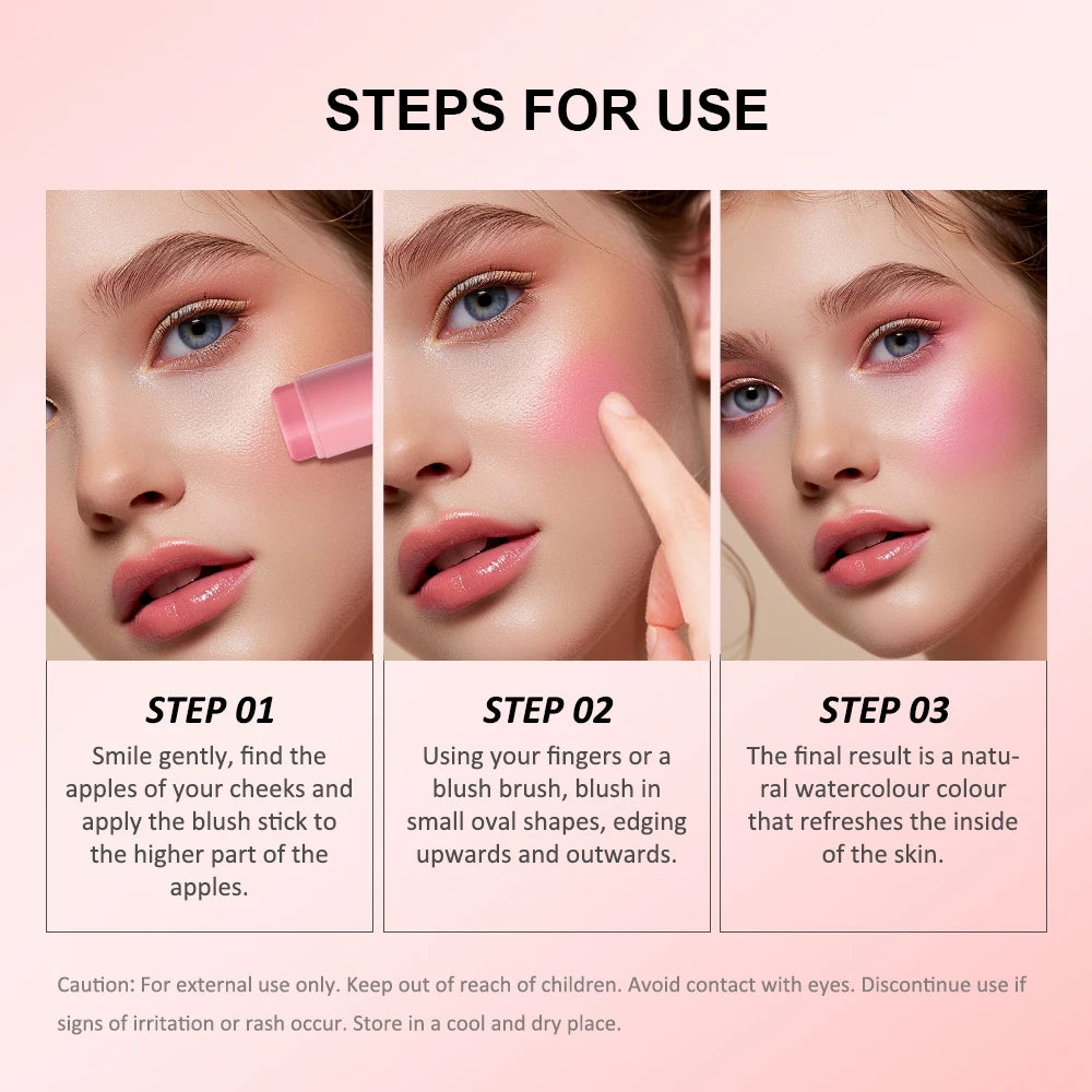Cooling Water Jelly Blush Face Aqua Glow Pink Vital Girl Moisturizing Blush Natural Long Lasting Blush Stick Makeup For Women Peaceful Pleasures Health and Wellness