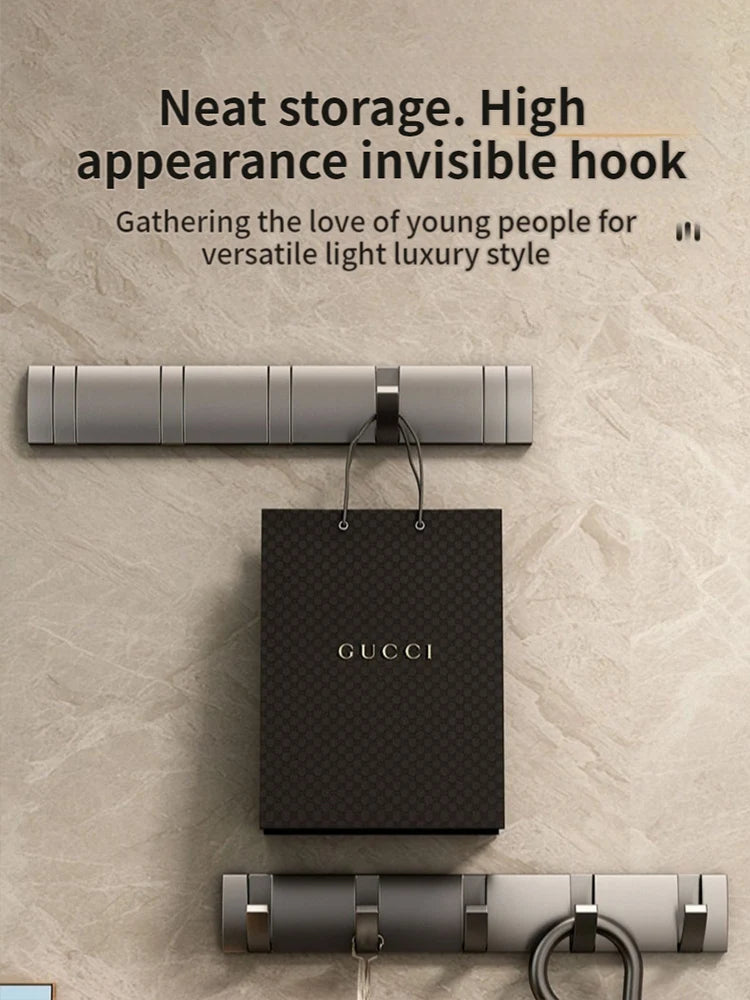 Folding Robe Hooks – 5-Hook Aluminum Wall Rack | Bath & Kitchen