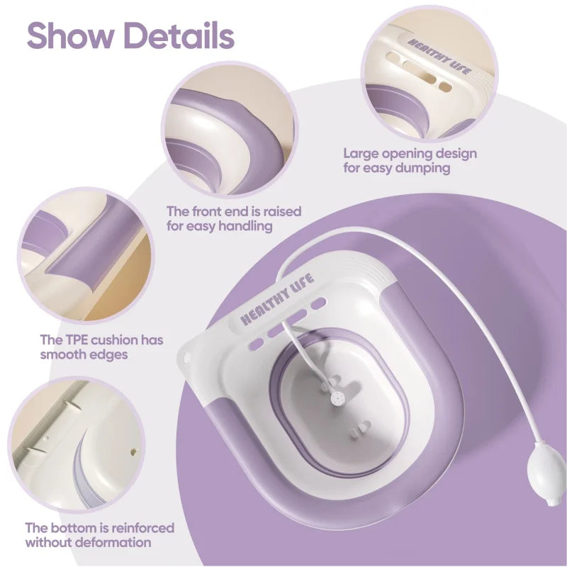 Bidet hemorrhoid toilet, suitable for postpartum pregnant women or hemorrhoids, foldable and hangable storage Private care clean Peaceful Pleasures Health and Wellness