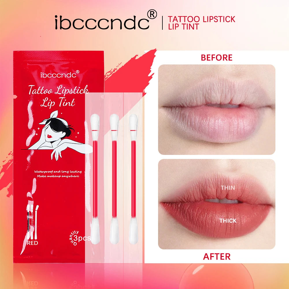 New Cotton Swab Lip Gloss Tattoo Lipstick Velvety Waterproof Matte Lip Gloss Portable Lip gloss Women Use Of Vacation Tourism Peaceful Pleasures Health and Wellness