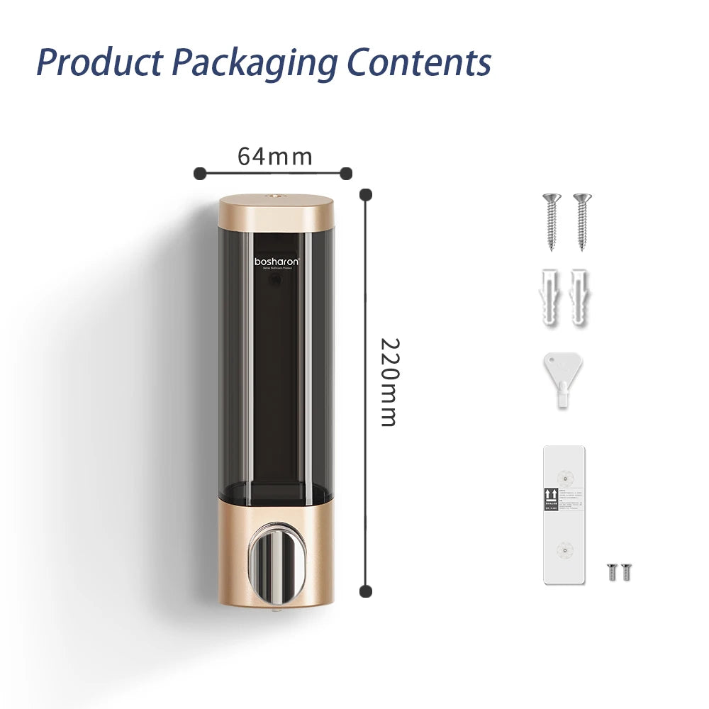 Wall Mounted Shampoo and Conditioner Dispenser, Shower Dispenser, 1 Chamber No Drill Peaceful Pleasures Health and Wellness