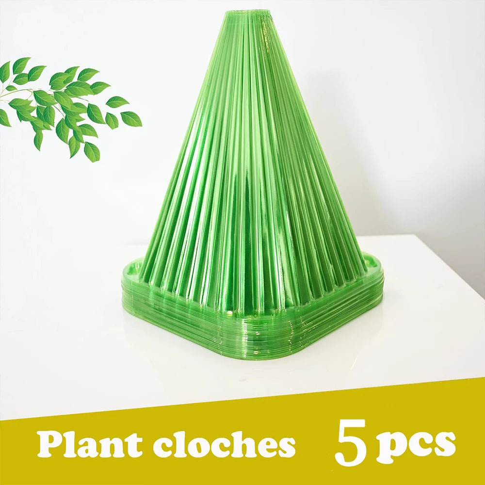 5Pcs Growth Box Planting Tent Reusable Square Use Plant Clock Cover To Protect Plants From Bird Frost and Snail Damage Green Peaceful Pleasures Health and Wellness