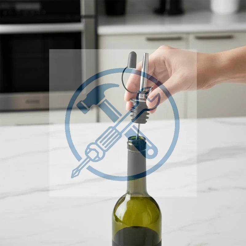 Leak-Proof Wine Bottle Stopper, Pourer & Dispenser Nozzle