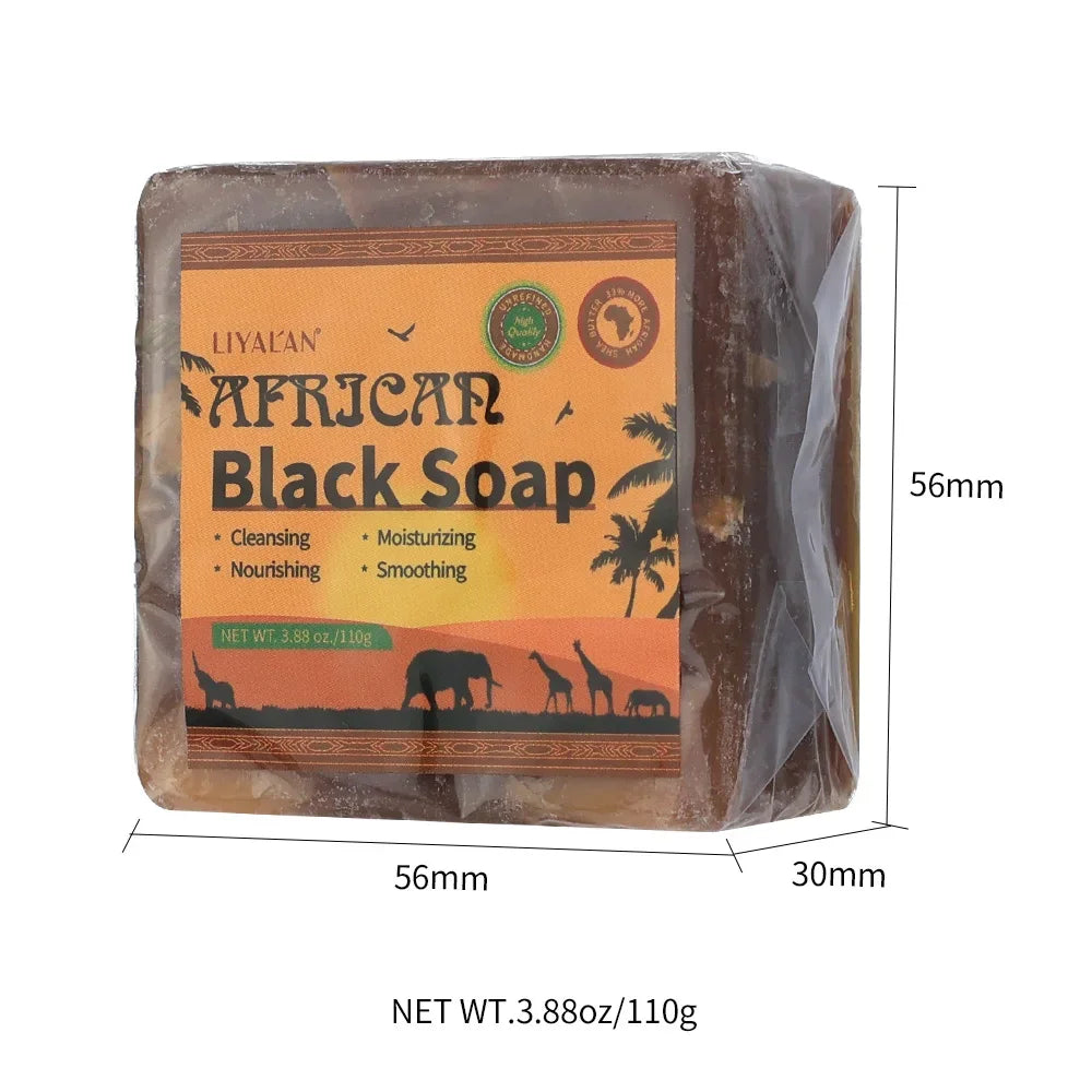 African Black Soap 2-Pack – Shea Butter & Palm Oil Bar Peaceful Pleasures Health and Wellness 2pcs-Black Soap 110g China Mainland