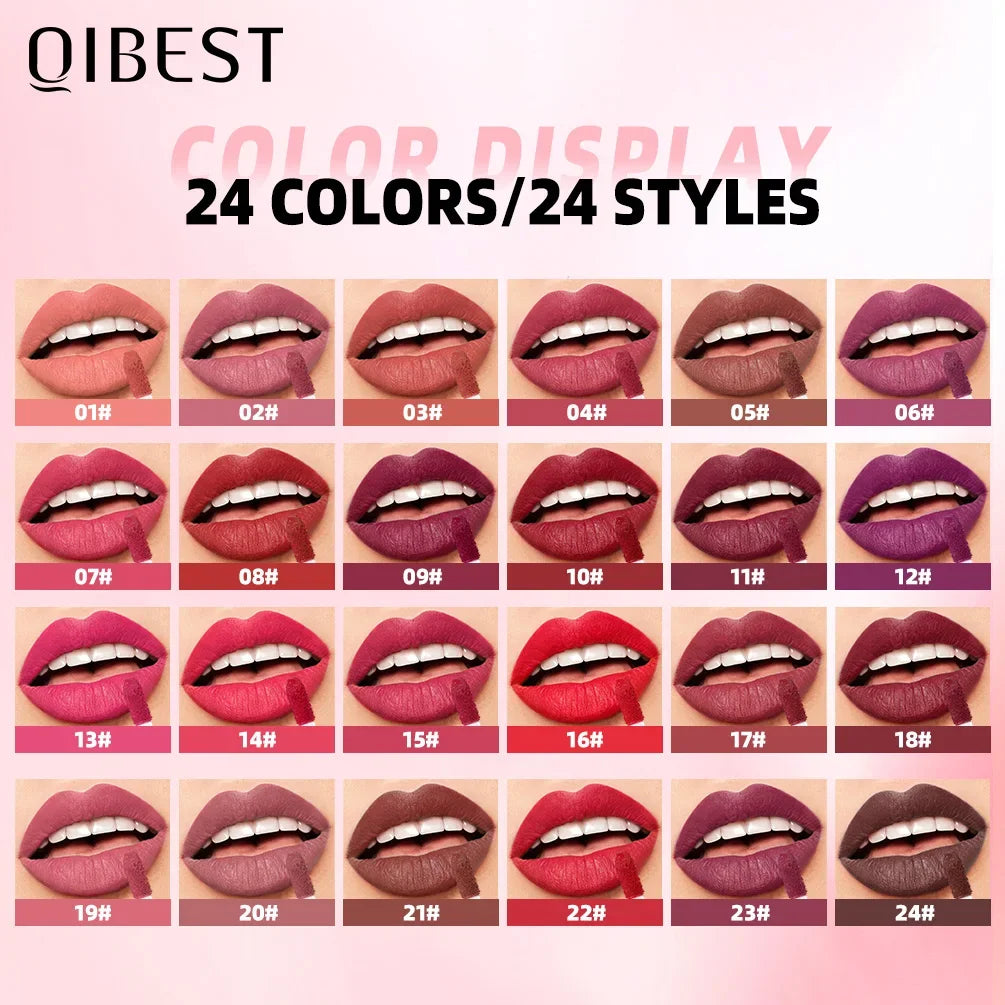 QIBEST Matte Liquid Lipstick Makeup Sets Waterproof Nude Purple Lip Tint Long Lasting Lip Glaze Red Lip Stain Cosmetics Kits Peaceful Pleasures Health and Wellness