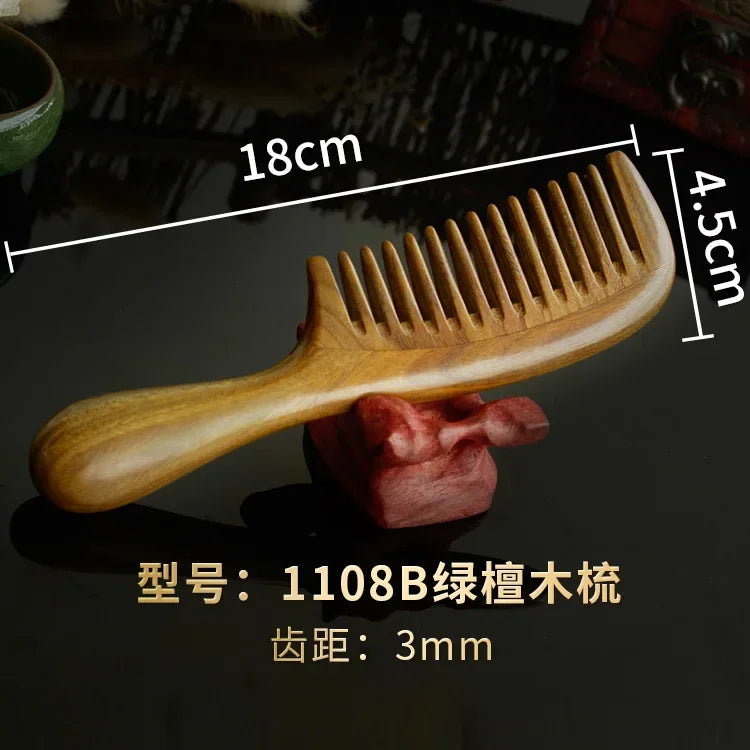 Sandalwood Hair & Beard Comb | Anti-Static, Wide & Narrow Tooth