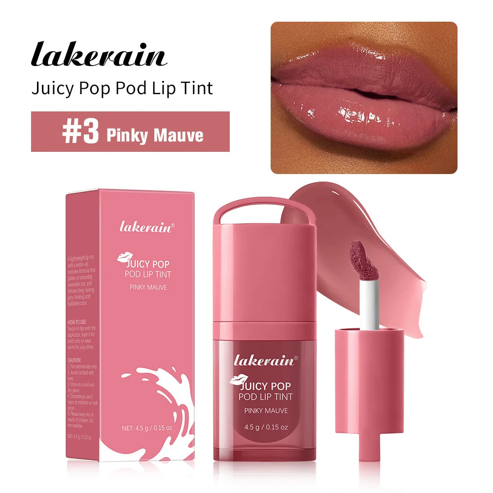Juicy Hydrated Lip Tint Buildable Glossy Finish Ceramide Peptide Water-to-oil Formula Long-lasting Color Buckle Design Lip Tint Peaceful Pleasures Health and Wellness Pinky Mauve