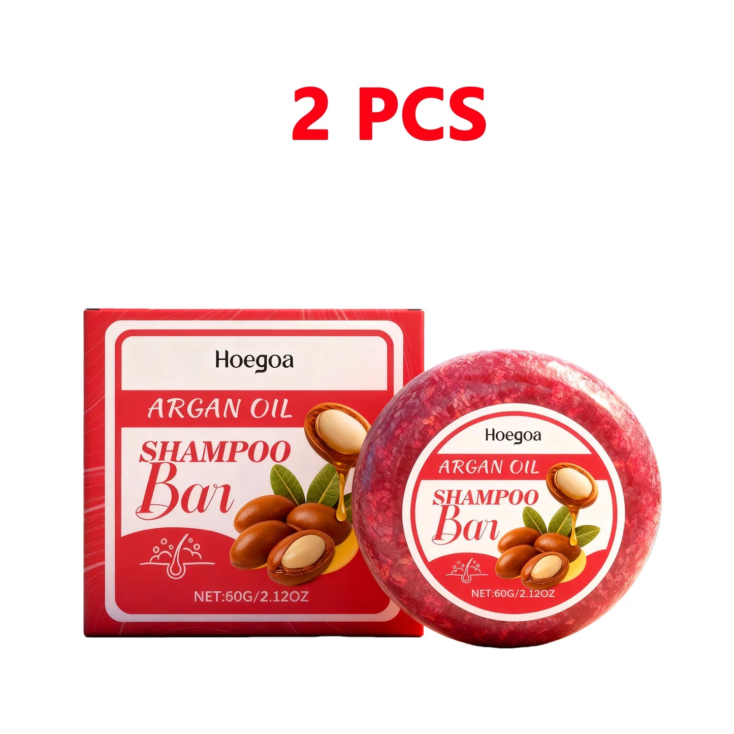 Castor & Argan Oil Shampoo Bar for Hair Growth & Thickening Solid Shampoo Bar Peaceful Pleasures Health and Wellness 2pcs