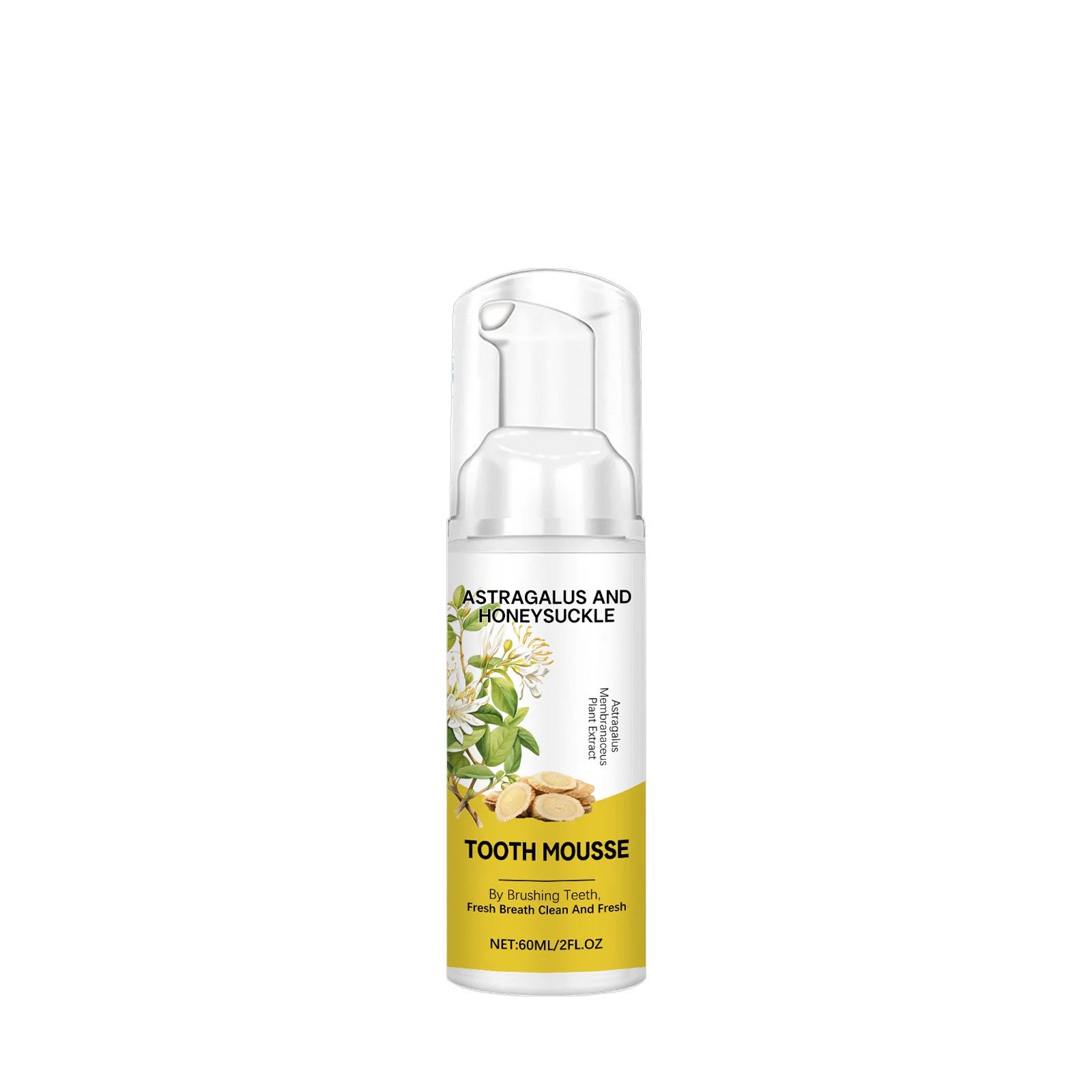 Astragalus Membranaceus Teeth Clean Mousse Reduce Yellowing Improve Mouth Odor Keep Oral Health Gentle Cleaning Foam Teethpaste Peaceful Pleasures Health and Wellness 60ml