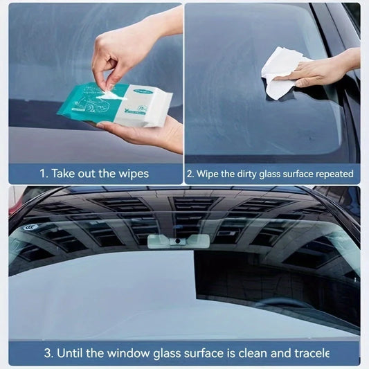 Car Glass Clean Wet Wipes Window Degreasing Film Wet Wipes Automobile Cleaning Tools Disposable Car Glass Clean Wet Wipes Peaceful Pleasures Health and Wellness