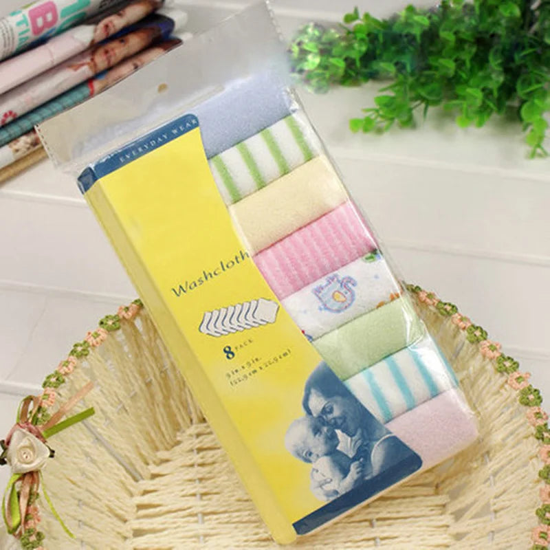 8-Pack Baby Washcloths | Soft Organic Cotton Newborn Face Wipes