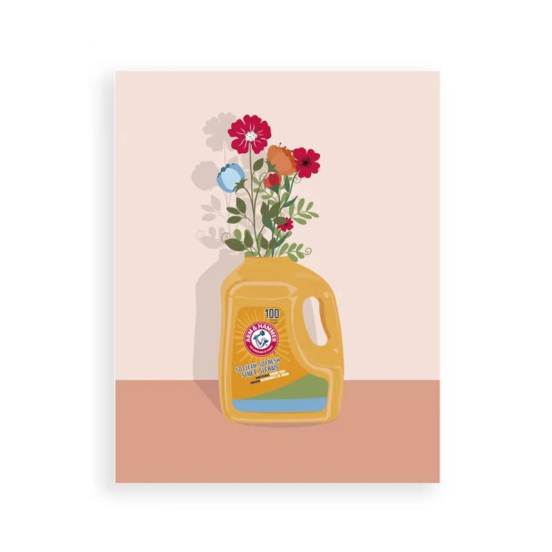 Laundry Room Floral Canvas Wall Art Print | Pastel Poster Canvas Wall Print Peaceful Pleasures Health and Wellness 1 40x50cm