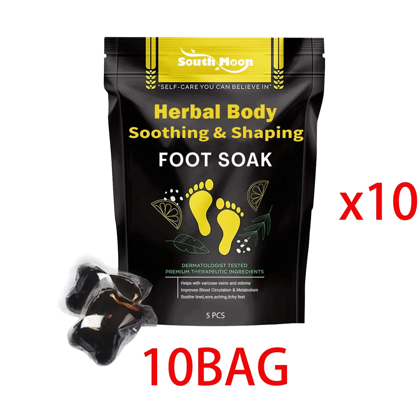 Herbal Foot Soak Bags – Ginger, Green Tea & Mint | 5 Pack