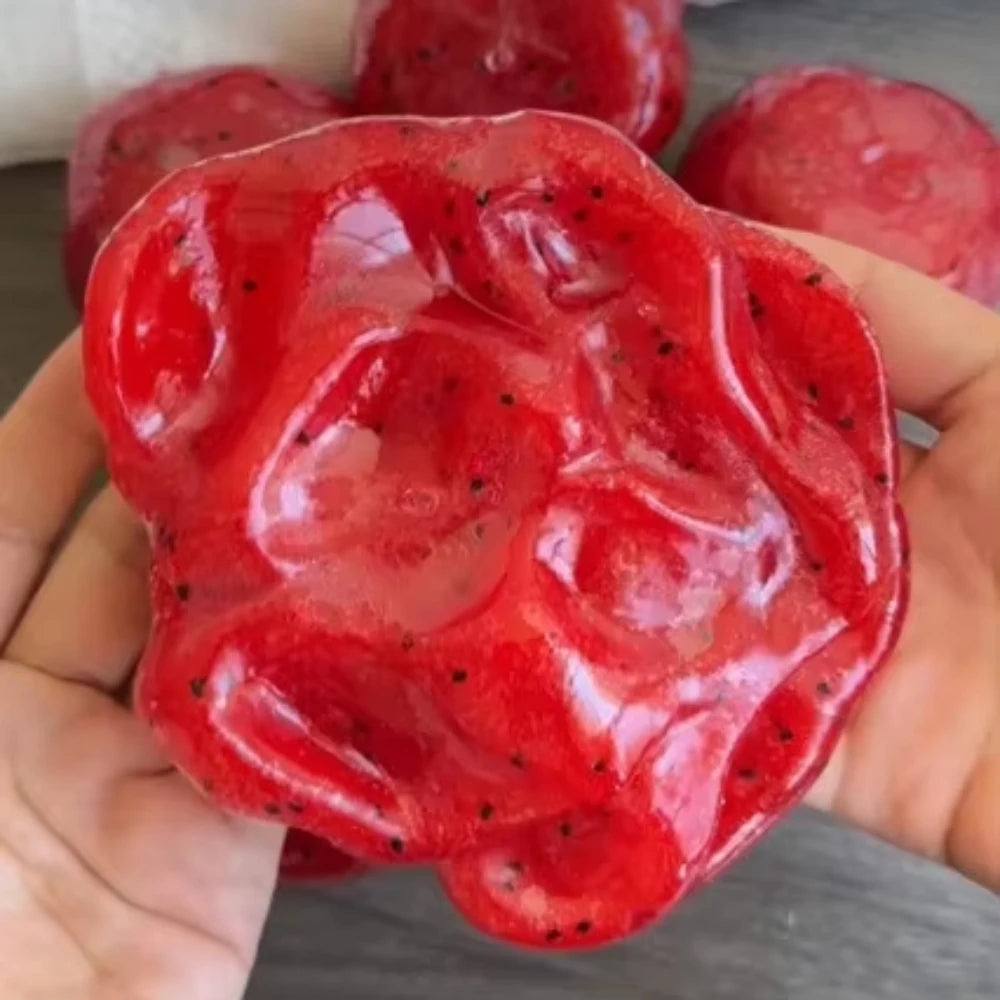 Handmade Watermelon Slushy Squishy Toy Soft Slow Rebound Stress Relief ADHD Squeeze Toy Realistic Fruit Model Adult Gift Peaceful Pleasures Health and Wellness