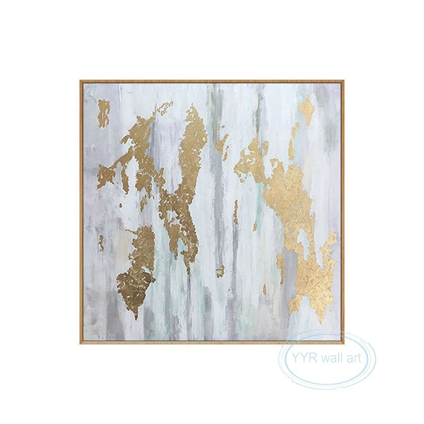 New High Quality Gold Foil Mural Wall Art Canvas Oil Painting Light Luxury Home Decor Handmade Acrylic Abstract Hanging Poster Peaceful Pleasures Health and Wellness no frame High120cmx200cm